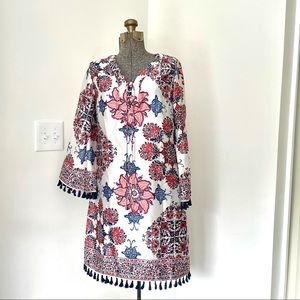 NWT Jade Melody Tam Orange Patterned Lace Up Dress